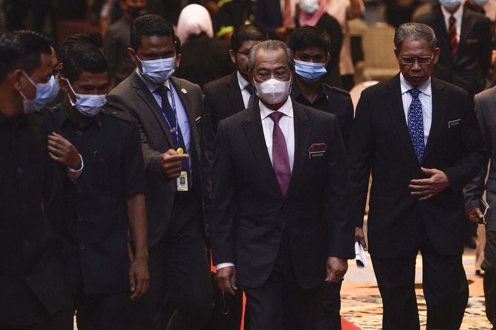 Prime Minister Muhyiddin Yassin arrives for the launch of the Malaysian Population and Housing Census 2020 at the Putrajaya International Convention Centre July 7, 2020. u00e2u20acu201d Picture by Miera Zulyana