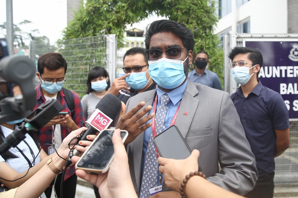 Batu MP P. Prabakaran speaks to reporters outside the Sentul police station in in Kuala Lumpur July 29, 2020. u00e2u20acu2022 Picture by Yusof Mat Isa