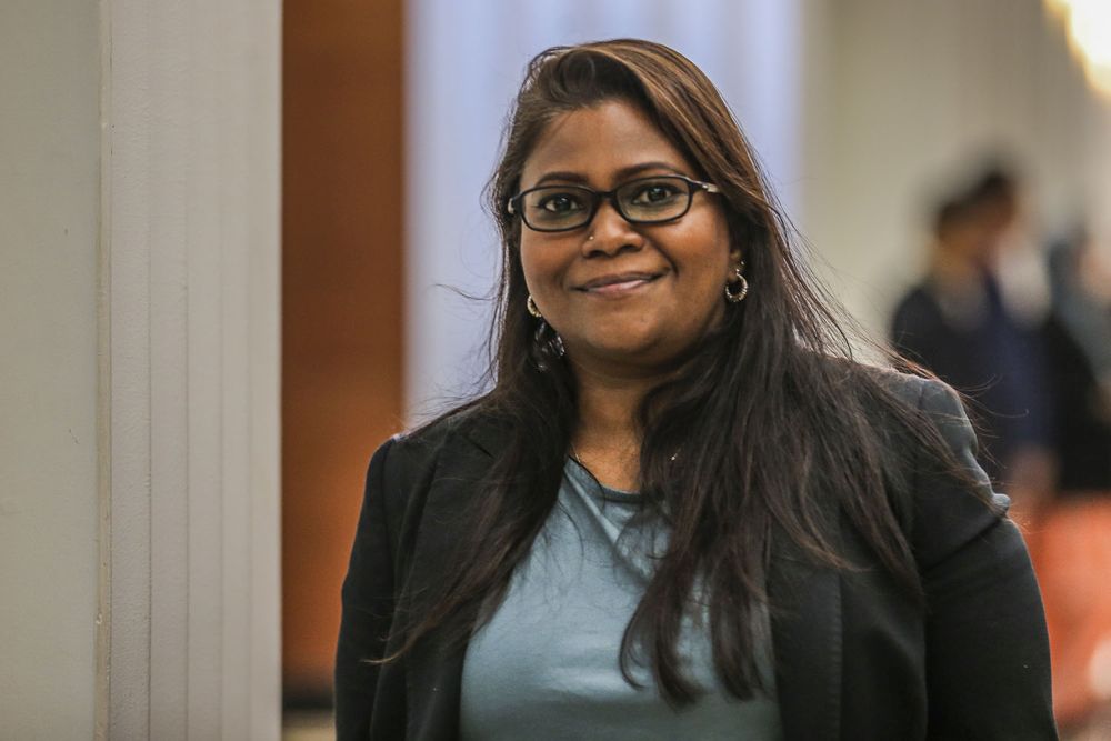 Batu Kawan MP Kasthuriraani Patto is pictured at Parliament in Kuala Lumpur July 16, 2020. u00e2u20acu201d Picture by Hari Anggara