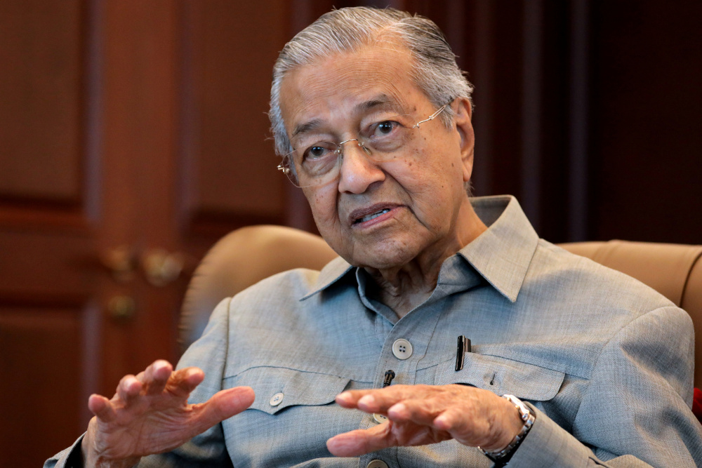 Malaysiau00e2u20acu2122s former Prime Minister Tun Dr Mahathir Mohamad speaks during an interview with Reuters in Kuala Lumpur March 13, 2020. u00e2u20acu201d Reuters pic