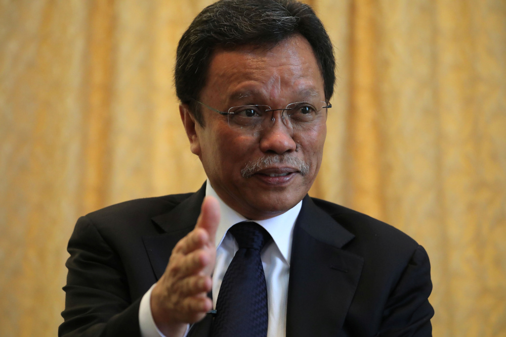 Datuk Seri Mohd Shafie Apdal speaks during a joint interview in Kuala Lumpur, Malaysia July 14, 2020. u00e2u20acu201d Reuters pic 