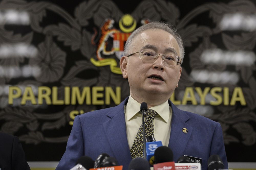 Transport Minister Datuk Seri Wee Ka Siong speaks during a press conference at Parliament in Kuala Lumpur July 15, 2020. u00e2u20acu201d Picture by Miera Zulyana