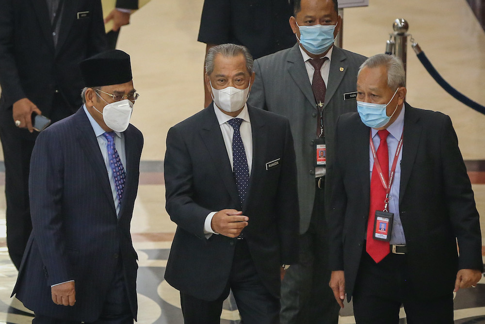 Prime Minister Tan Sri Muhyiddin Yassin is pictured at Parliament in Kuala Lumpur August 3, 2020. u00e2u20acu201d Picture by Yusof Mat Isa