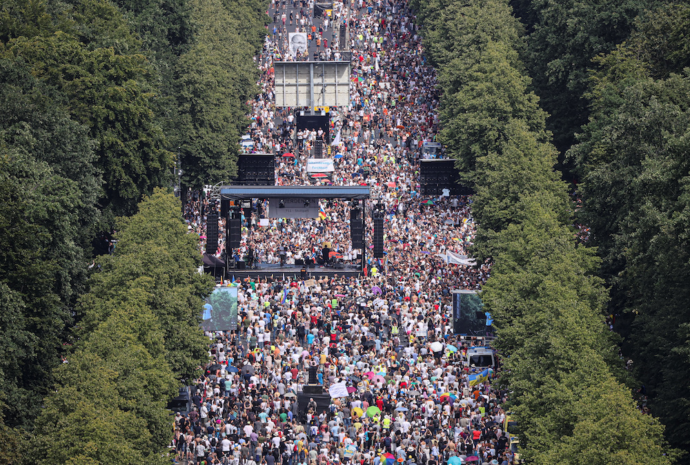 A general view shows a protest near the Brandenburg Gate against the government's restrictions amid the coronavirus disease (COVID-19) outbreak, in Berlin, Germany, August 1, 2020. u00e2u20acu201d Reuters pic