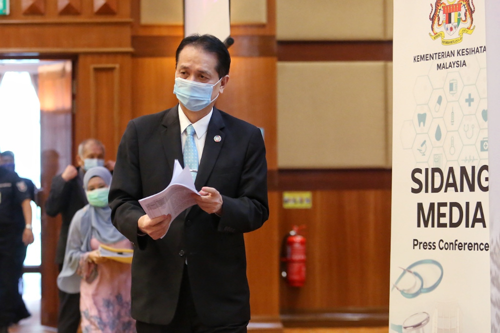Health director-general Datuk Dr Noor Hisham Abdullah arrives at a press conference on Covid-19 in Putrajaya August 3, 2020. u00e2u20acu201d Picture by Choo Choy May
