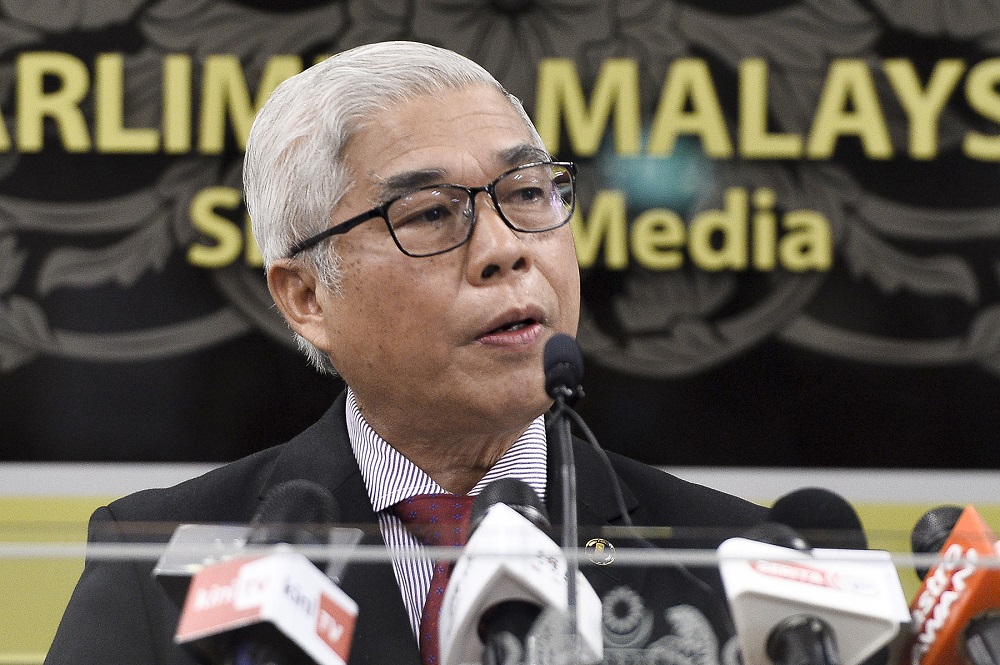 Pasir Gudang MP Hassan Abdul Karim speaks during a press conference at Parliament in Kuala Lumpur August 11,2020. u00e2u20acu201d Picture by Miera Zulyana