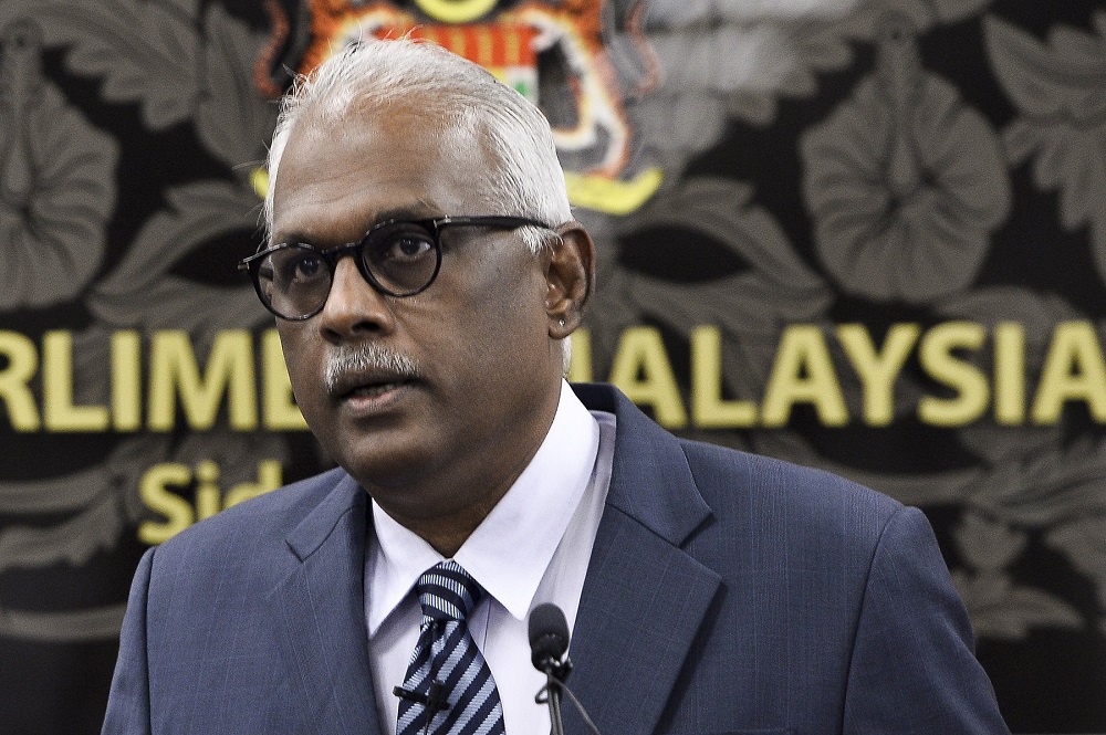 Klang MP Charles Santiago speaks during a press conference at Parliament in Kuala Lumpur August 11,2020. u00e2u20acu201d Picture by Miera Zulyana