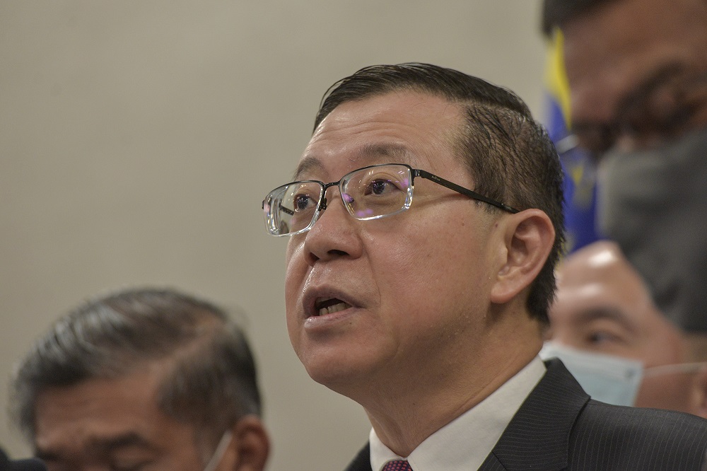 Bagan MP Lim Guan Eng speaks to reporters during a press conference in Parliament August 27, 2020. u00e2u20acu201d Picture by Shafwan Zaidon