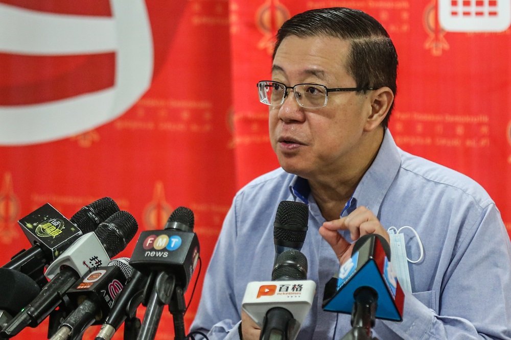 DAP secretary general Lim Guan Eng speaks during a press conference in Kuala Lumpur August 28, 2020. u00e2u20acu201d Picture by Firdaus Latif