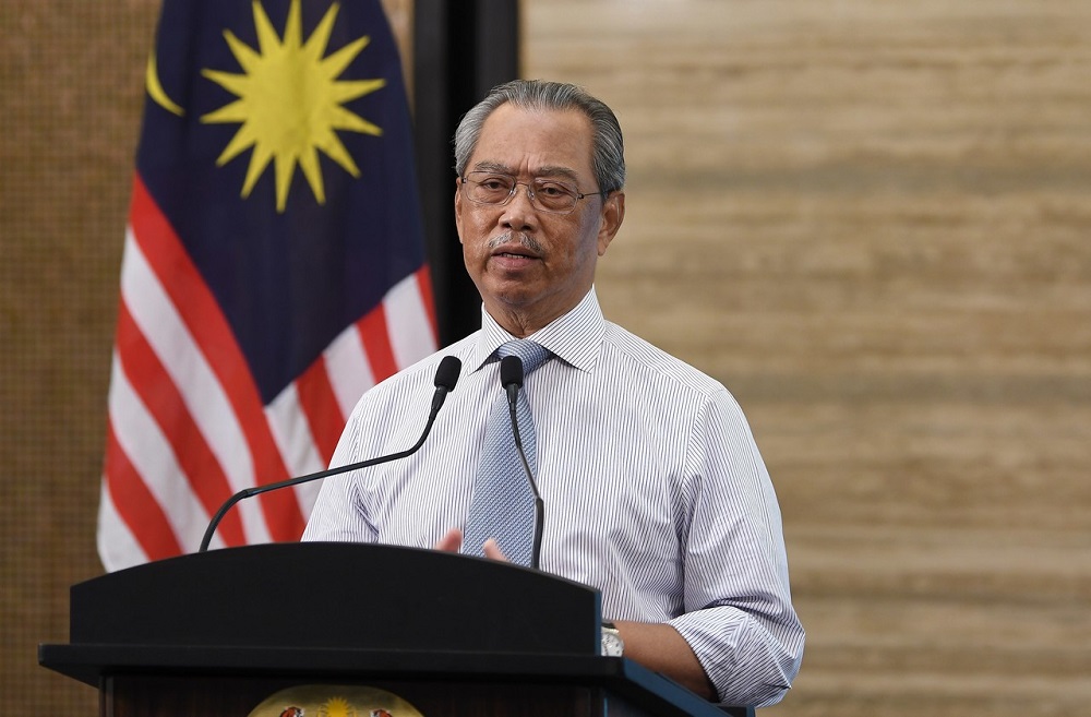 Prime Minister Tan Sri Muhyiddin Yassin speaks during a live telecast on the extension of the RMCO, in Kuala Lumpur August 28, 2020. u00e2u20acu201d Bernama pic