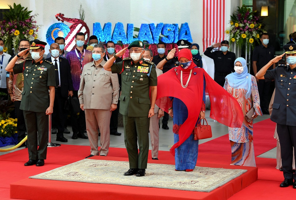 Yang di-Pertuan Agong Al-Sultan Abdulllah Riu00e2u20acu2122ayatuddin Al-Mustafa Billah Shah attends the National Day celebration at Putrajaya August 31, 2020. u00e2u20acu201d Bernama pic