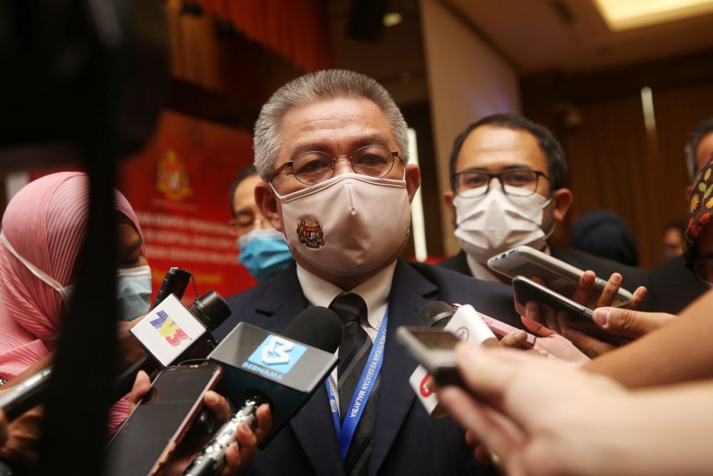 Datuk Seri Dr Adham Baba speaks to reporters after a press conference at the Health Ministry in Putrajaya August 14, 2020. u00e2u20acu201d Picture by Choo Choy Maynn