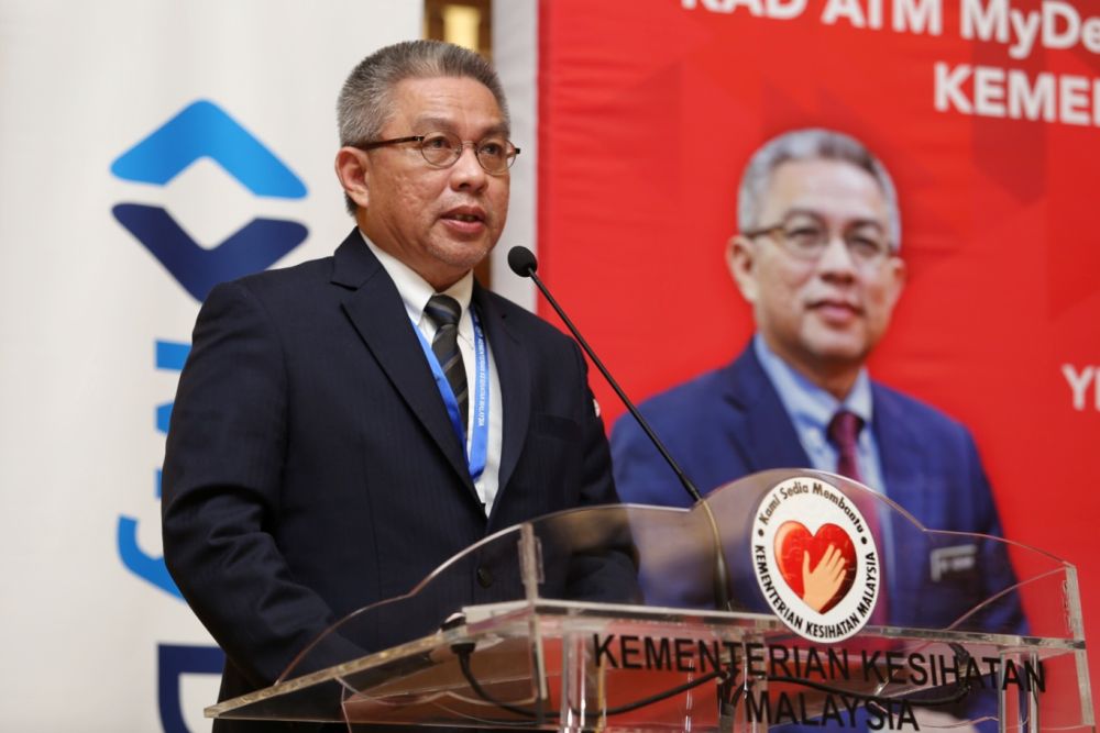 Datuk Seri Dr Adham Baba speaks during a campaign on the use of MyDebit ATM cards at government hospitals and clinics in Putrajaya August 14, 2020. u00e2u20acu201d Picture by Choo Choy Maynn