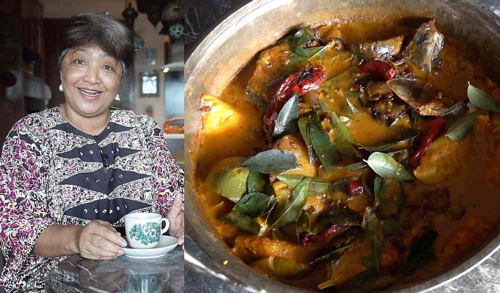 Azah's first 'Senduk Kayu' video shows a recipe for 'gulai tulang ikan talang masin' (salted queenfish fishbone curry). u00e2u20acu201d Pictures from YouTube/Senduk Kayu