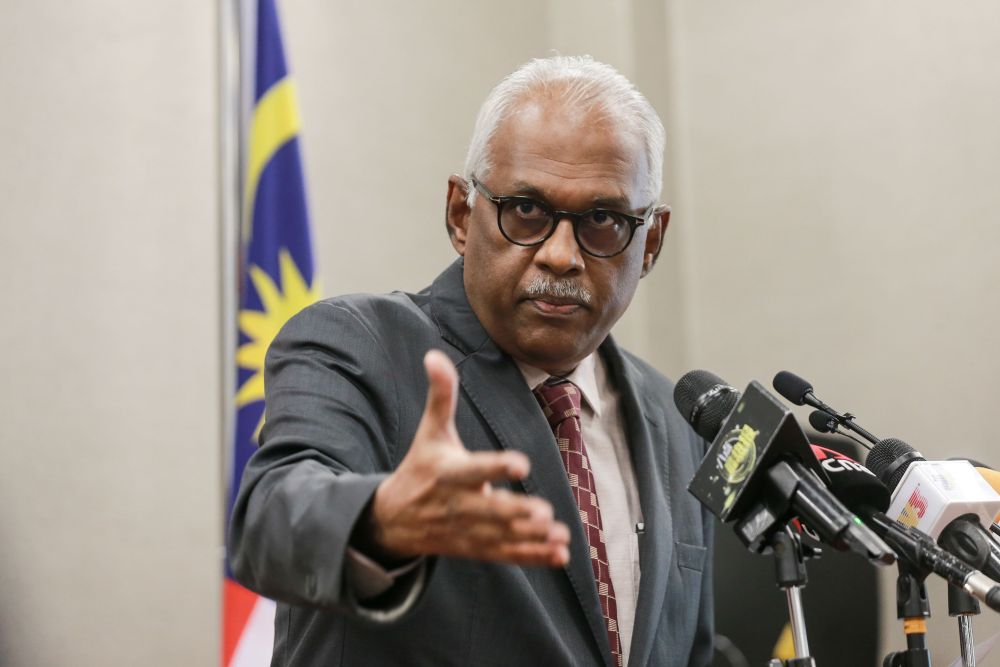 Klang MP Charles Santiago speaks during a press conference at the Parliament building August 17, 2020. u00e2u20acu201d Picture by Ahmad Zamzahuri