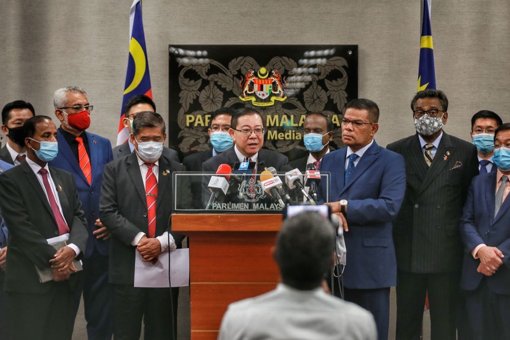 Former finance minister Lim Guan Eng speaks to reporters during a press conference at Parliament, Kuala Lumpur August 25, 2020. u00e2u20acu201d Picture by Ahmad Zamzahuri