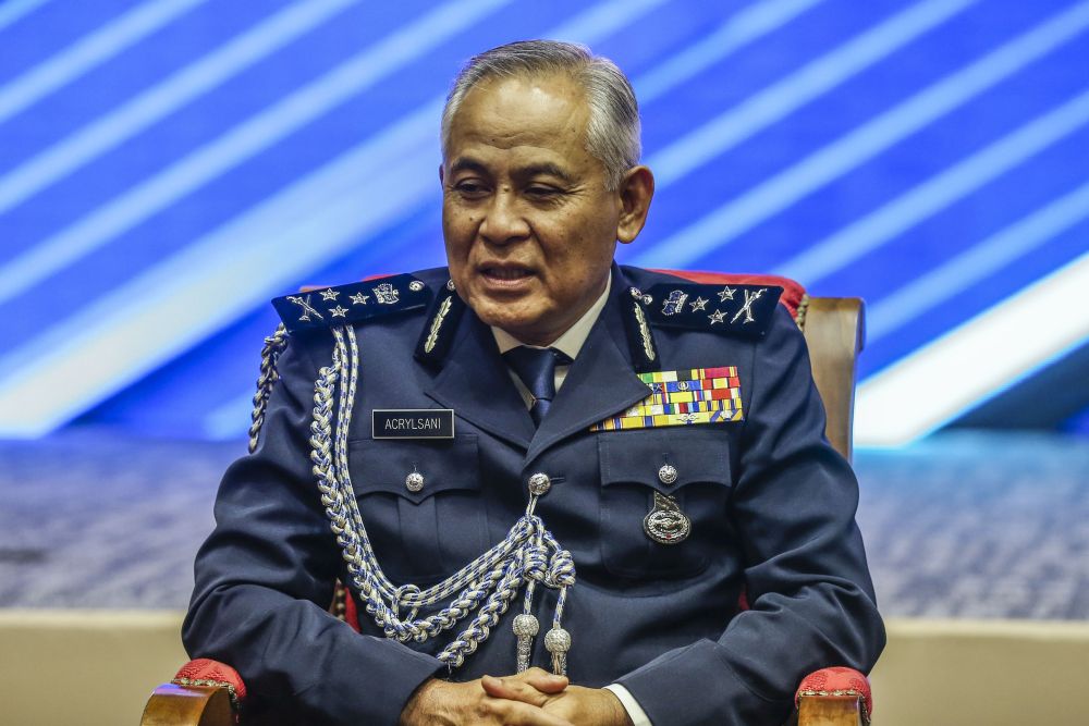 Newly appointed acting Deputy Inspector-General of Police Datuk Seri Acryl Sani Abdullah Sani speaks to reporters at the Royal Malaysia Police College Kuala Lumpur August 13, 2020. u00e2u20acu201d Picture by Firdaus Latif