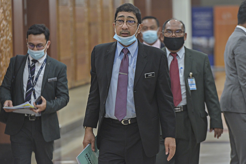 Deputy Minister of Communications and Multimedia Datuk Zahidi Zainul Abidin is pictured in Parliament August 12, 2020. u00e2u20acu201d Picture by Shafwan Zaidon