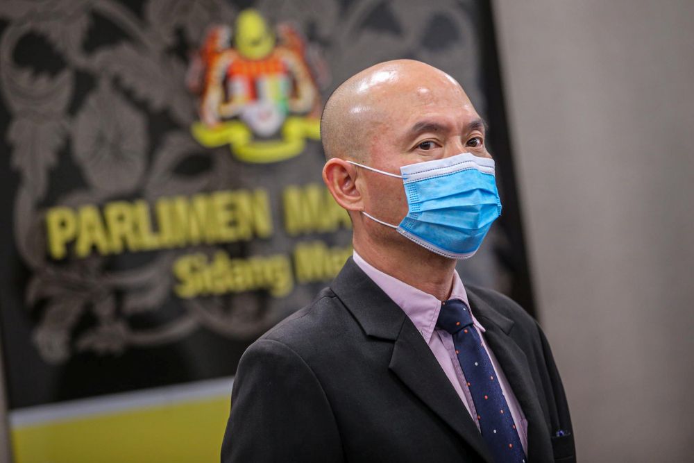 Kepong MP Lim Lip Eng is pictured at Parliament, Kuala Lumpur August 6, 2020. u00e2u20acu201d Picture by Hari Anggarann