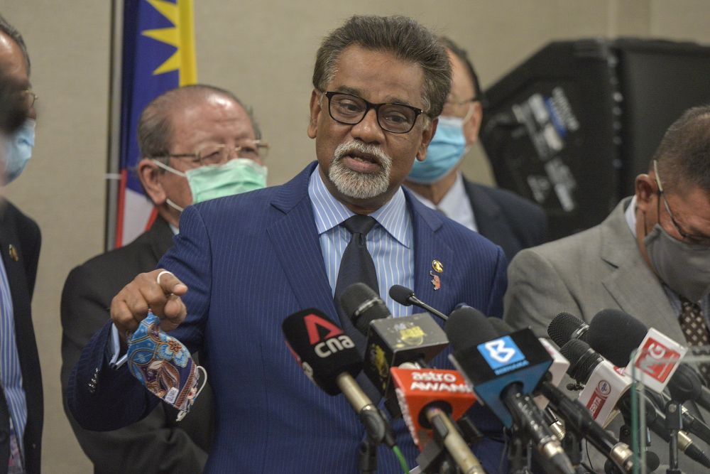 Kuala Langat MP Datuk Dr Xavier Jayakumar speaks to reporters during a press conference in Parliament, Kuala Lumpur August 27, 2020. u00e2u20acu201d Picture by Shafwan Zaidon