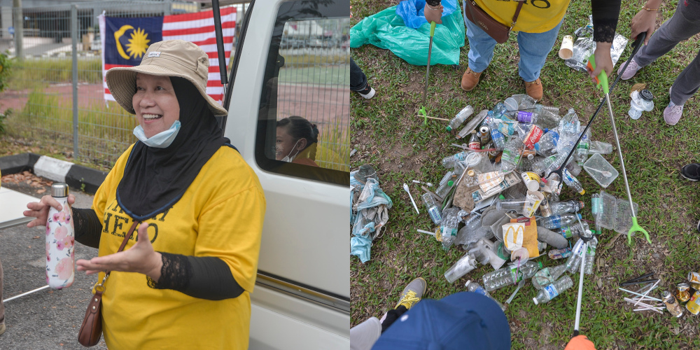 Datin Norelan Ismail shows her patriotism by encouraging young volunteers to fight for the environment and keep their surroundings free of trash. u00e2u20acu201d Picture by Shafwan Zaidon