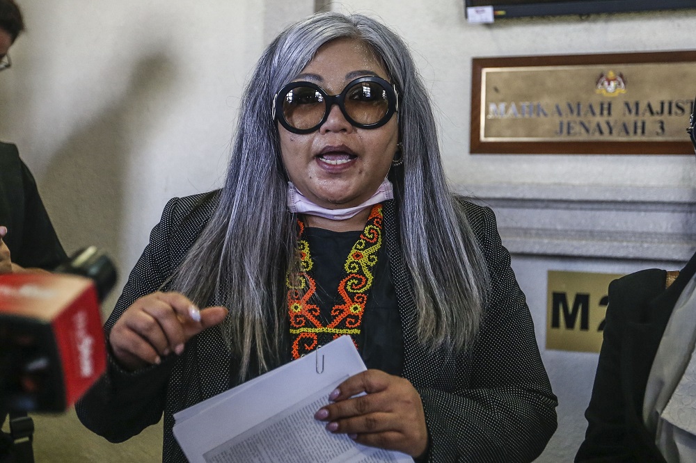 Human rights activist Siti Kasim is pictured at the Kuala Lumpur Court Complex August 21, 2020. u00e2u20acu2022 Picture by Firdaus Latif 
