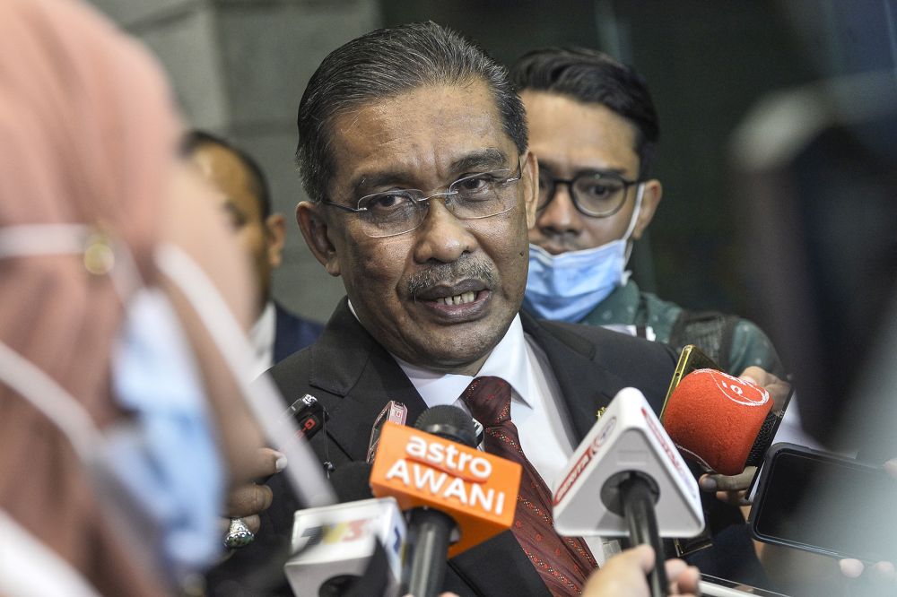 Datuk Takiyuddin Hassan addresses reporters in Putrajaya August 19,2020.u00e2u20acu2022 Picture by Miera Zulyana