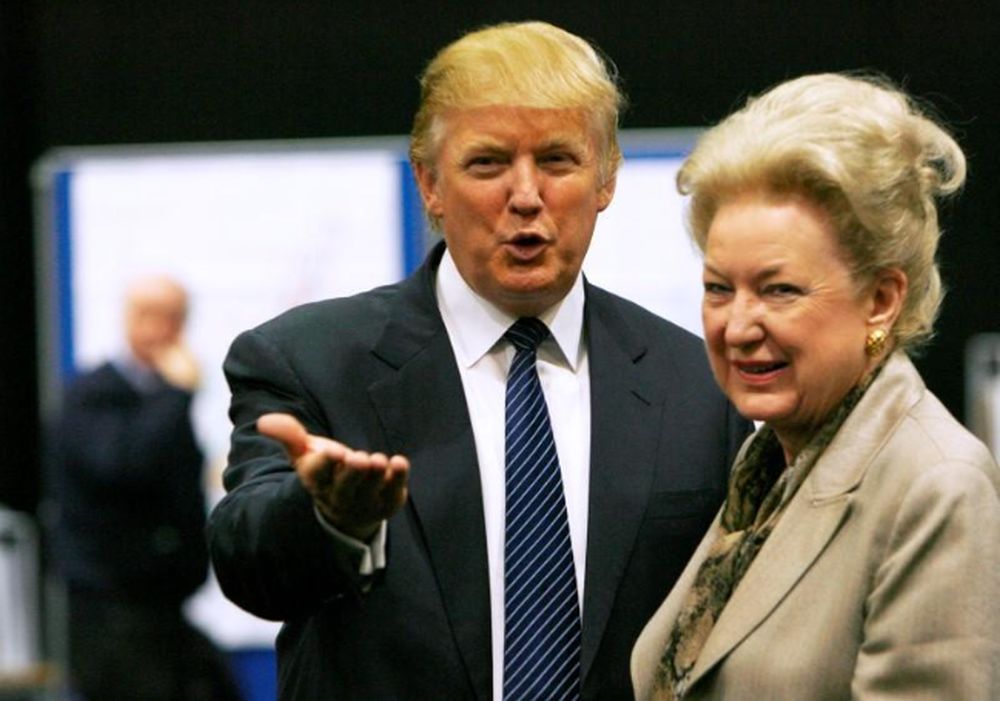 File picture shows Donald Trump (left) gesturing as he stands next to his sister Maryanne Trump Barry, during a break in proceedings of the Aberdeenshire Council inquiry into his plans for a golf resort, Aberdeen, June 10, 2008. u00e2u20acu201d Reuters pic