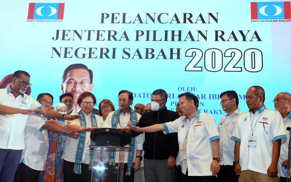 Parti Keadilan Rakyat (PKR) President Datuk Seri Anwar Ibrahim launching the partyu00e2u20acu2122s election machinery in Kota Kinabalu September 5, 2020. u00e2u20acu201d Bernama pic