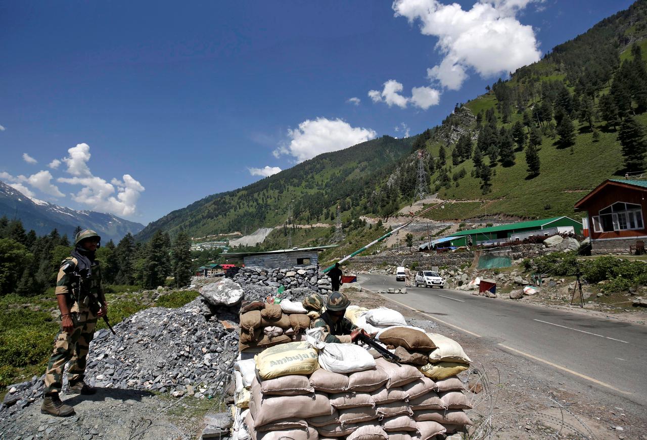 Indiau00e2u20acu2122s Border Security Force (BSF) soldiers stand guard at a checkpoint along a highway leading to Ladakh, at Gagangeer in Kashmiru00e2u20acu2122s Ganderbal district June 17, 2020. u00e2u20acu201d Reuters pic 