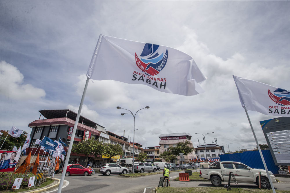 A general view of Parti Warisan Sabah (Warisan) flag during the Sabah State Election campaign in Luyang, Sabah September 14, 2020. u00e2u20acu201d Picture by Firdaus Latif