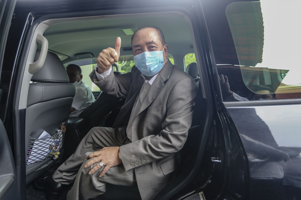 Sabah Bersatu chief Datuk Hajiji Noor leaves Magellan Sutera Resort following a press conference in Kota Kinabalu September 28, 2020. u00e2u20acu201d Picture by Firdaus Latif