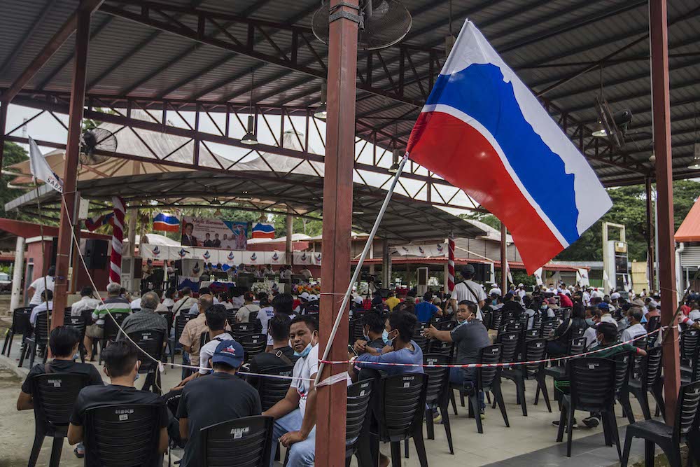 The United Progressive Kinabalu Organisation (Upko) flag is seen in Kota Belud in the run-up to the Sabah state election, September 20, 2020. u00e2u20acu201d Picture by Firdaus Latif