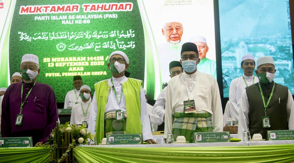 PAS President Datuk Seri Abdul Hadi Awang  officiating the 66th PAS Annual Congress at the Kelantan Islamic Training Center in Pengkalan Chepa, Sept 13, 2020. u00e2u20acu201d Bernama pic