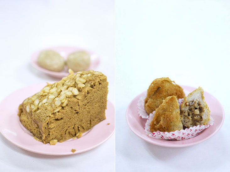 马拉糕（左）和芋头角（右）。-CK Lim摄-