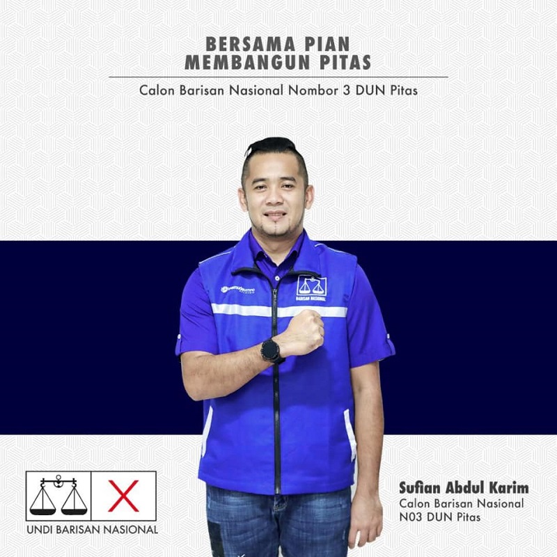 Barisan Nasional (BN) Pitas candidate Sufian Abd Karim says he has tested positive for Covid-19. u00e2u20acu2022 Picture via Facebook/Sufian Abd Karim