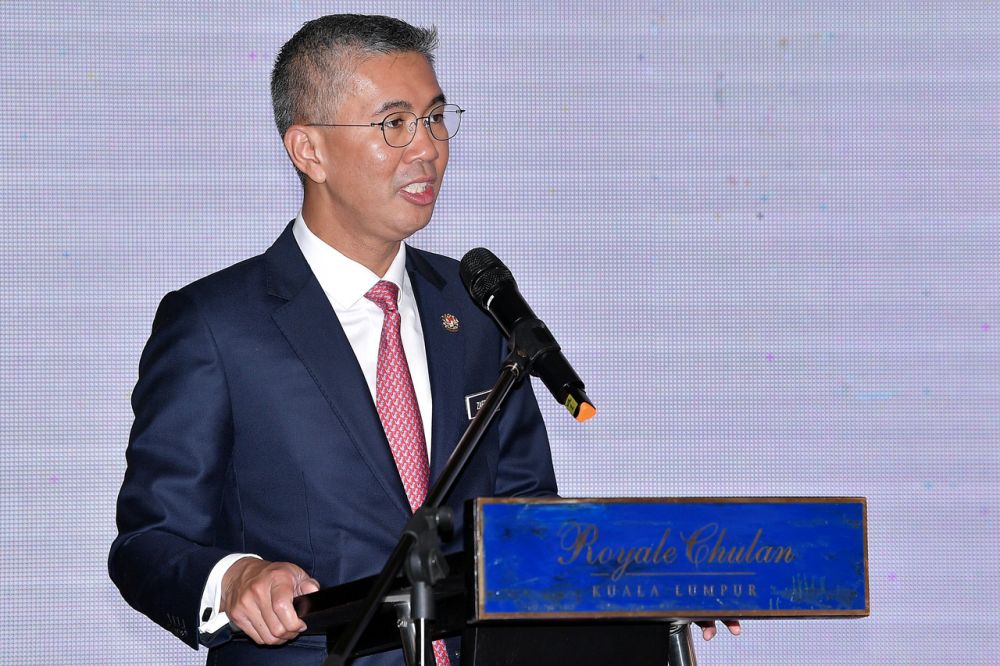 Finance Minister Datuk Seri Tengku Zafrul Tengku Abdul Aziz delivers a speech during Credit Guarantee Corporation Malaysia Bhdu00e2u20acu2122s 25th Financial Institution and SME Awards in Kuala Lumpur September 28, 2020. u00e2u20acu201d Bernama pic