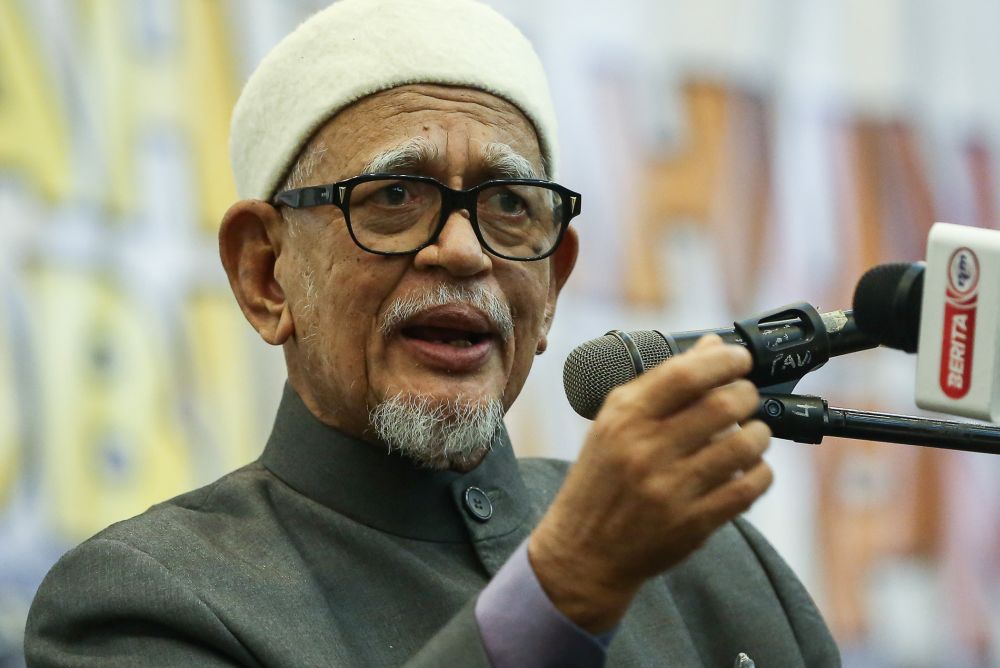 PAS president Datuk Seri Abdul Hadi Awang speaks during a Perikatan Nasional event at Universiti Malaya, Kuala Lumpur September 1, 2020. u00e2u20acu2022 Picture by Yusof Mat Isa