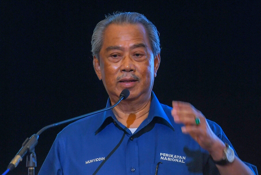 Perikatan Nasional chairman Tan Sri Muhyiddin Yassin speaks at the GRS manifestou00e2u20acu2122s launch at Sutera Harbour Resort in Kota Kinabalu, September 16, 2020. u00e2u20acu201d Bernama pic 