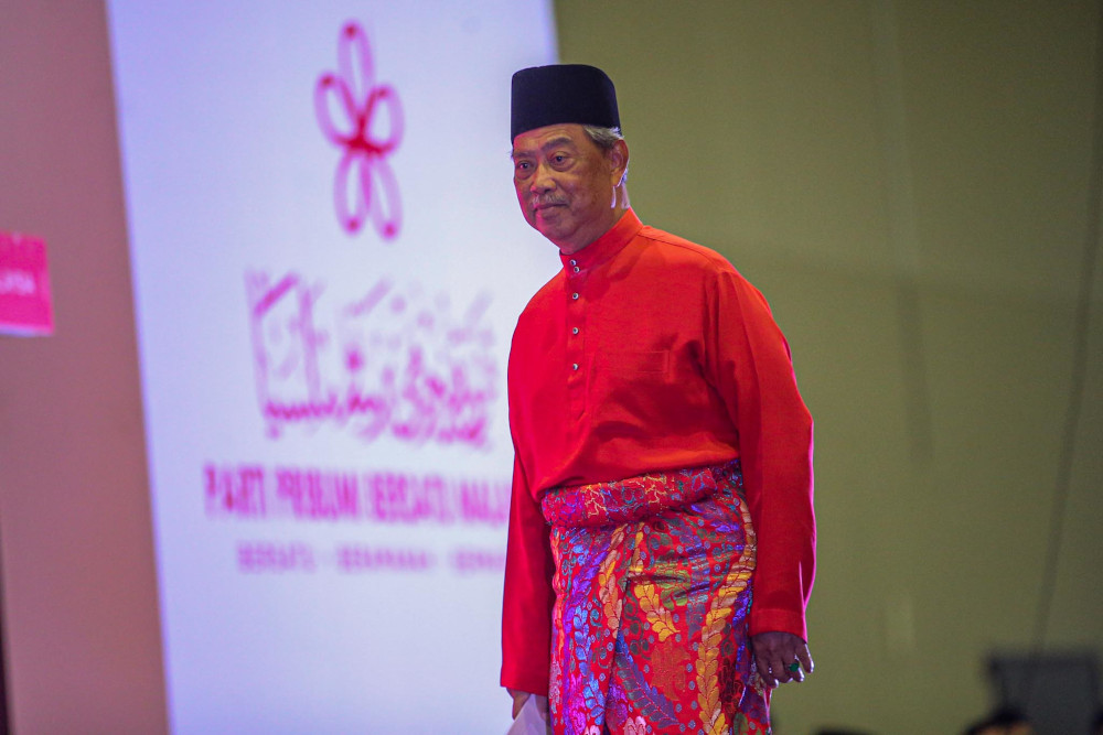 Bersatu president, Tan Sri Muhyiddin Yassin attends Bersatuu00e2u20acu2122s fourth anniversary celebrations at Mitec Kuala Lumpur September 8, 2020. u00e2u20acu201d Picture by Hari Anggara