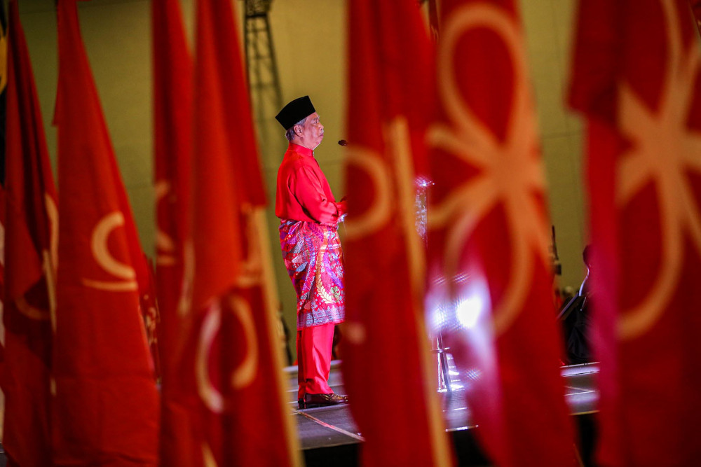 Bersatu president Tan Sri Muhyiddin Yassin giving his opening speech at Bersatuu00e2u20acu2122s fourth anniversary celebrations in Mitec Kuala Lumpur September 8, 2020. u00e2u20acu201d Picture by Hari Anggara