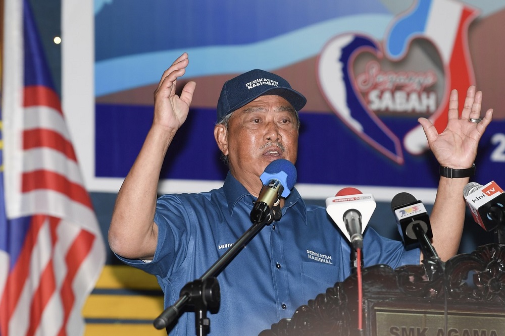 Prime Minister Tan Sri Muhyiddin Yassin speaks during a meet-the-people gathering at Taman Mawar in Sandakan September 24, 2020. u00e2u20acu2022 Bernama pic