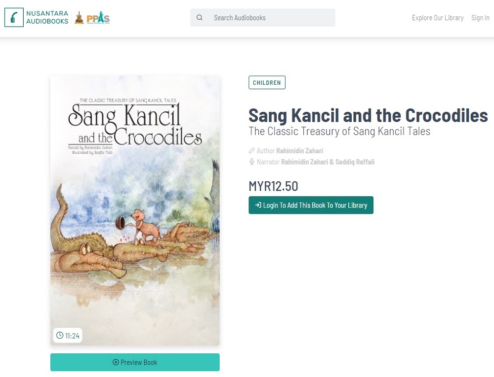 民众可以在该平台上，找到英巫版本的《Sang Kancil》系列故事。-Nusantara Audiobooks供图-