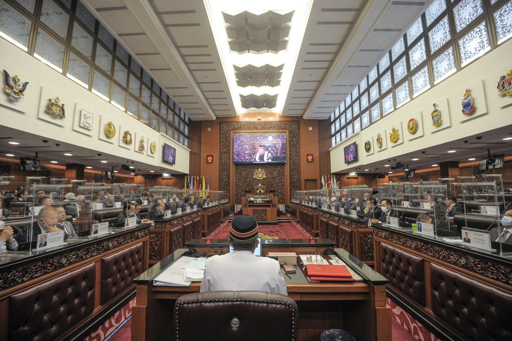 Tan Sri Rais Yatim delivers his maiden speech as Dewan Negara Speaker at Parliament, Kuala Lumpur on September 2, 2020. u00e2u20acu2022 Picture by Shafwan Zaidon