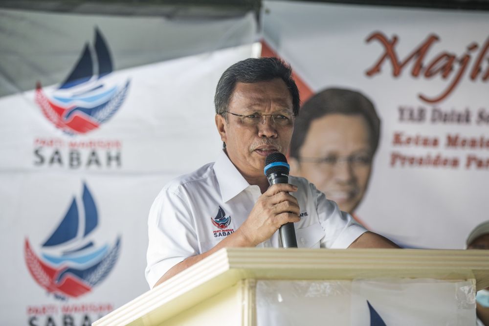 Parti Warisan Sabah president Datuk Seri Mohd Shafie Apdal speaks while campaigning in Pintasan, Kota Belud September 16, 2020. u00e2u20acu201d Picture by Firdaus Latif