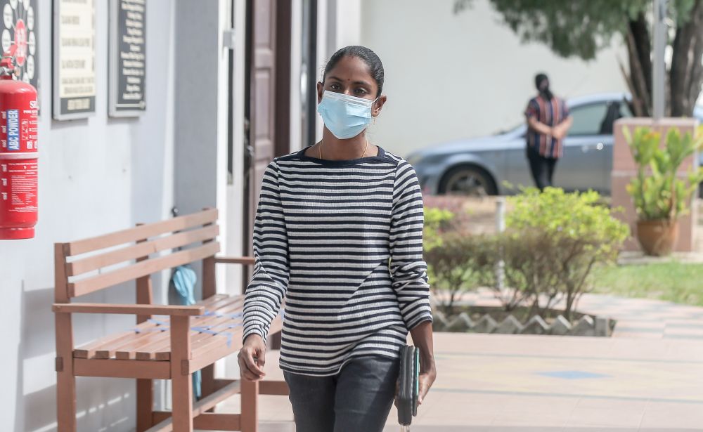 Malaysian YouTube sensation S. Pavithra is seen at the Ipoh Magistrateu00e2u20acu2122s Court September 17, 2020. u00e2u20acu201d Picture by Farhan Najib