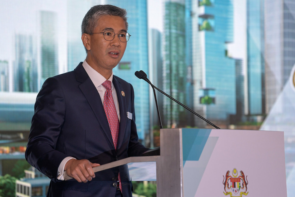 Finance Minister Datuk Seri Tengku Zafrul Abdul Aziz giving a speech at the cheque presentation ceremony for Bandar Malaysia in Kuala Lumpur September 15, 2020. u00e2u20acu201d Bernama pic 