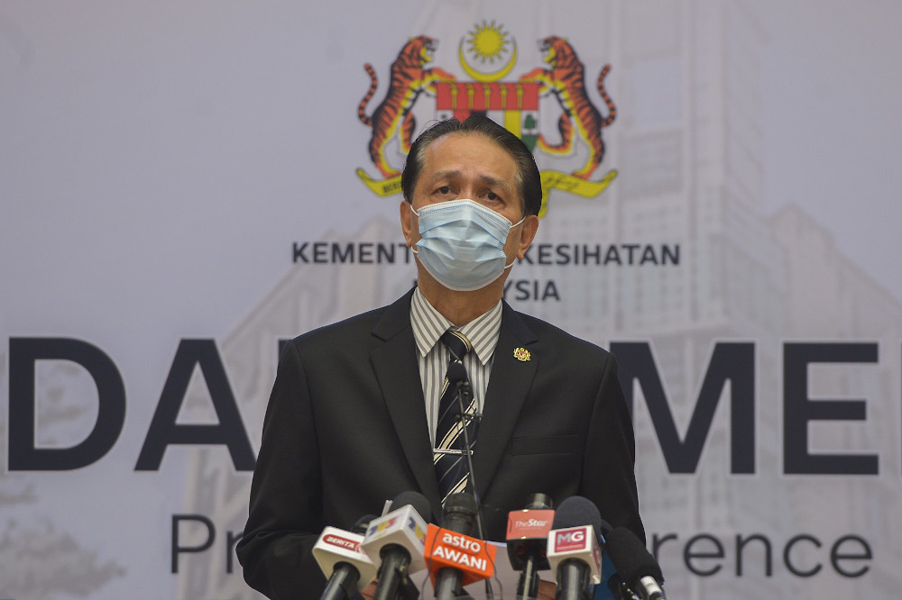 Health director-general Tan Sri Dr Noor Hisham Abdullah speaks during a press conference in Putrajaya on October 22, 2020. u00e2u20acu201d Picture by Miera Zulyana