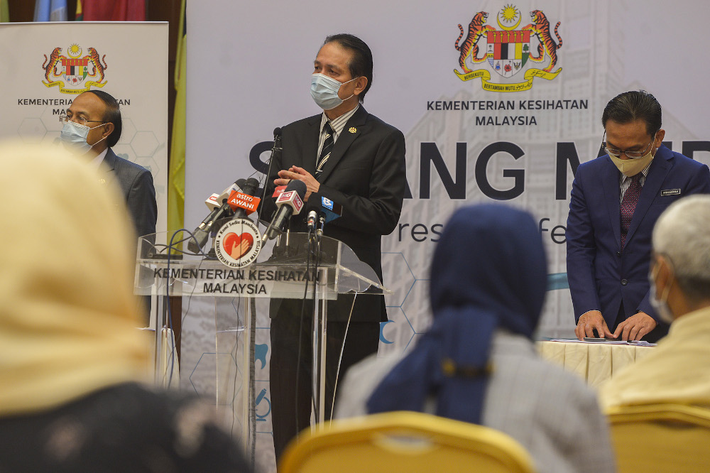 Health director-general Tan Sri Dr Noor Hisham Abdullah speaks during a press conference in Putrajaya on October 22, 2020. u00e2u20acu201d Picture by Miera Zulyana