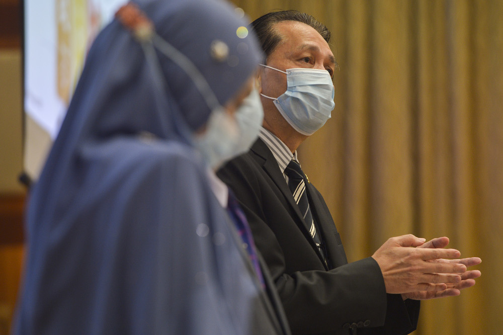 Health director-general Tan Sri Dr Noor Hisham Abdullah speaks during a press conference in Putrajaya on October 22, 2020. u00e2u20acu201d Picture by Miera Zulyana